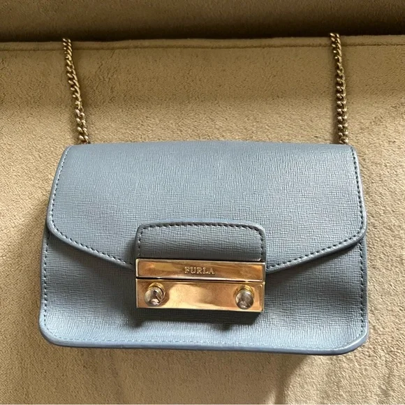 Furla Bags Furla Julia Crossbody Bag Blue Leather Poshmark